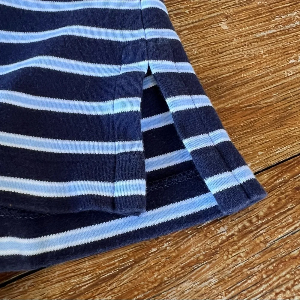 Ralph Lauren Polo Shirt Men's 100% Cotton Navy Baby Blue Stripes Classic Fit L
